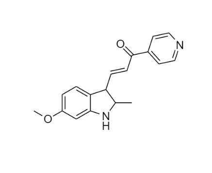 Picture of (E)-3-(6-methoxy-2-methylindolin-3-yl)-1-(pyridin-4-yl)prop-2-en-1-one