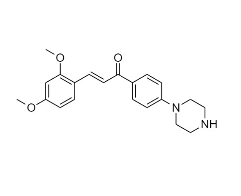 Picture of (E)-3-(2,4-dimethoxyphenyl)-1-(4-(piperazin-1-yl)phenyl)prop-2-en-1-one
