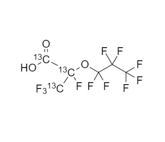 Picture of Tetrafluoro-2-heptafluoropropoxy-13C3-propanoic acid
