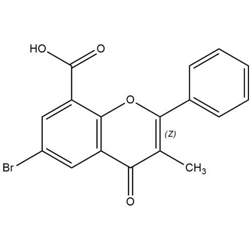 Picture of 6-Bromo-3-methyl-4-oxo-2-phenyl-4H-1-benzopyran-8-carboxylic acid