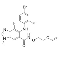Picture of 5-((4-bromo-2-fluorophenyl)amino)-4-fluoro-1-methyl-N-(2-(vinyloxy)ethoxy)-1H-benzo[d]imidazole-6-carboxamide