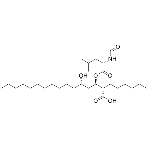 Picture of (2S,3R,5S)-3-((formyl-L-leucyl)oxy)-2-hexyl-5-hydroxyhexadecanoic acid