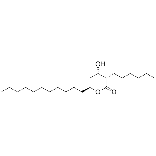 Picture of (3S,4S,6S)-3-hexyl-4-hydroxy-6-undecyltetrahydro-2H-pyran-2-one