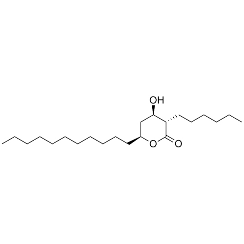 Picture of (3S,4R,6S)-3-hexyl-4-hydroxy-6-undecyltetrahydro-2H-pyran-2-one