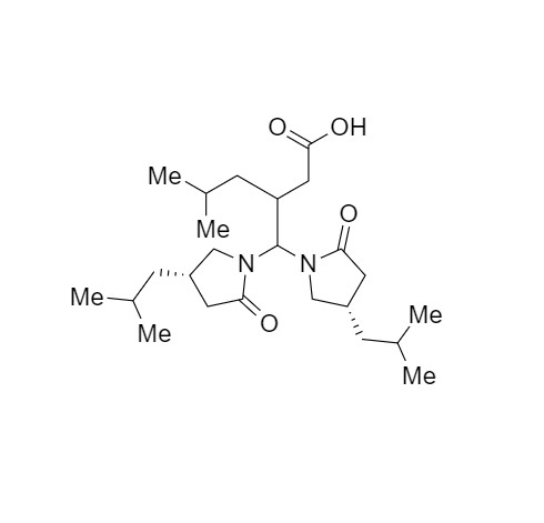 Picture of Pregabalin 3 bis((S)-4-isobutyl-2-oxopyrrolidin-1-yl) Impurity; (Mixture of diastereomers)