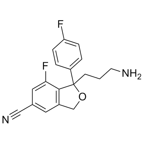 Picture of 1-(3-aminopropyl)-7-fluoro-1-(4-fluorophenyl)-1,3-dihydroisobenzofuran-5-carbonitrile